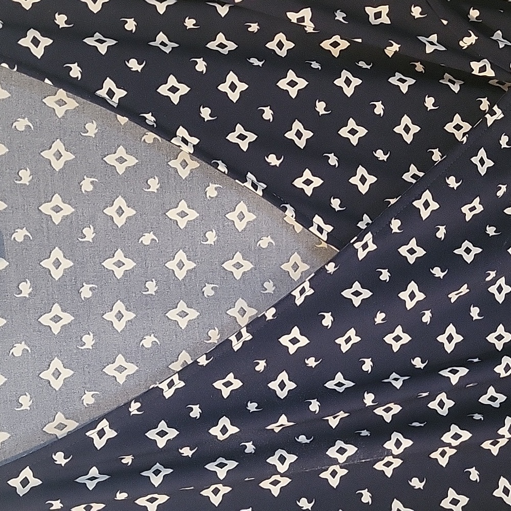 LAUREN RALPH LAUREN RUCHED DRESS  XL  NAVY/WHITE - Picture 11 of 14